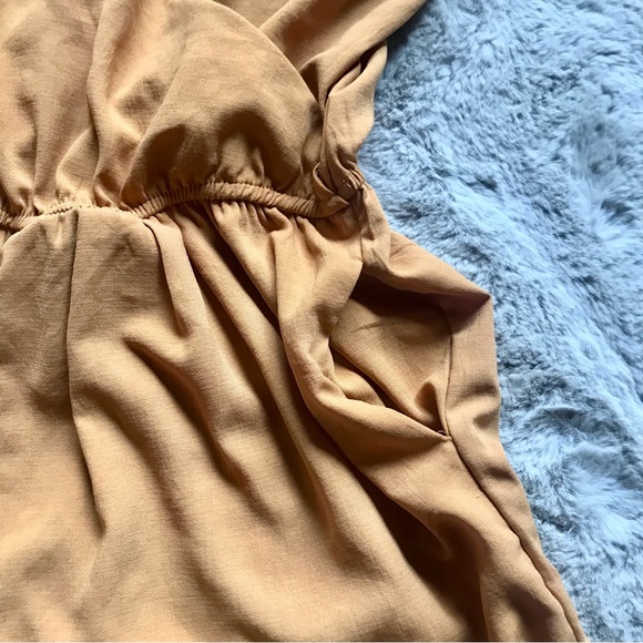 Monk and Lou romper with pockets mustard yellow from Plenty large cross front V - Picture 4 of 6